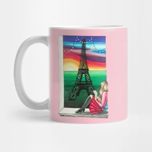 Love letter with a view of the Eiffel Tower Mug